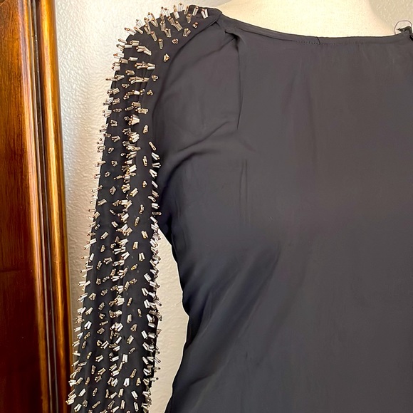 English Rose Beaded Sleeve Mini Dress - Picture 2 of 6